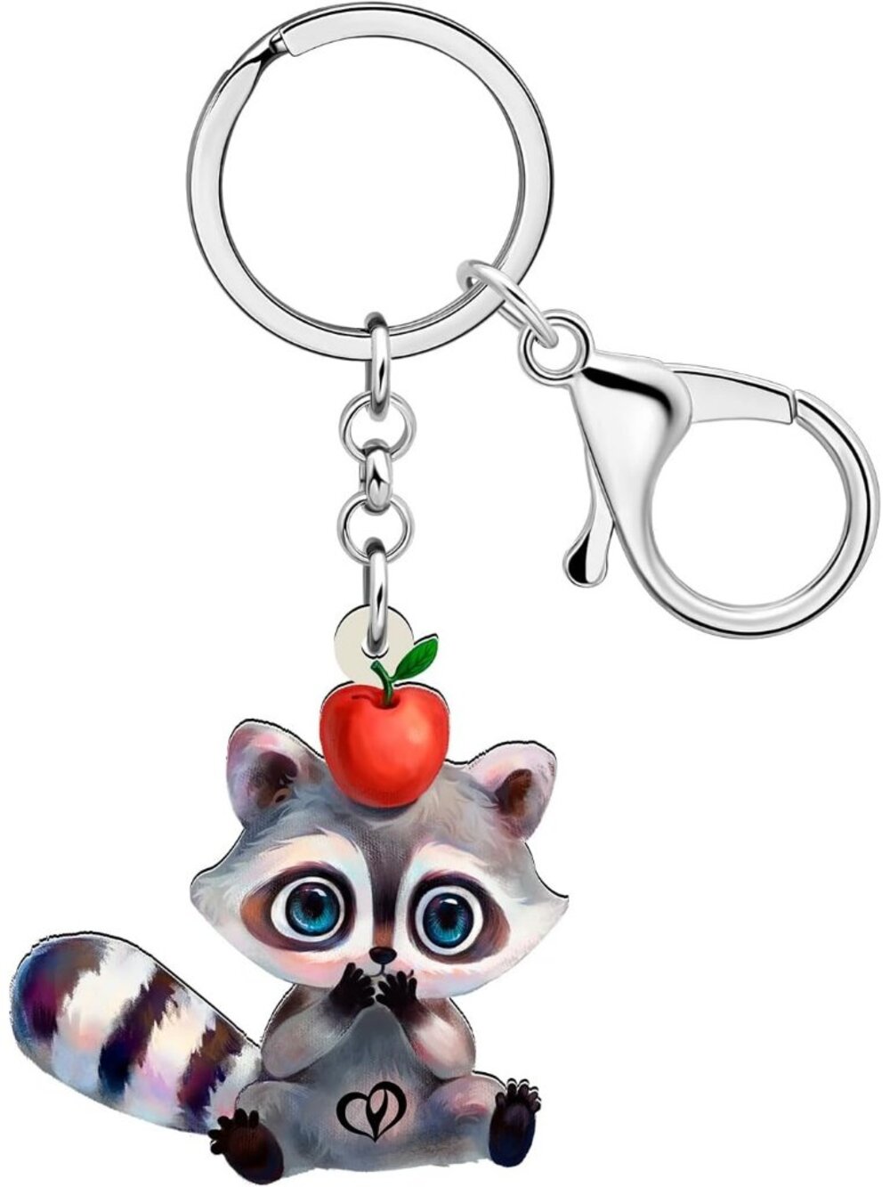 Jungle Raccoon Funny Brown Decoration Handbag Purse Car Charms Keychains Rings